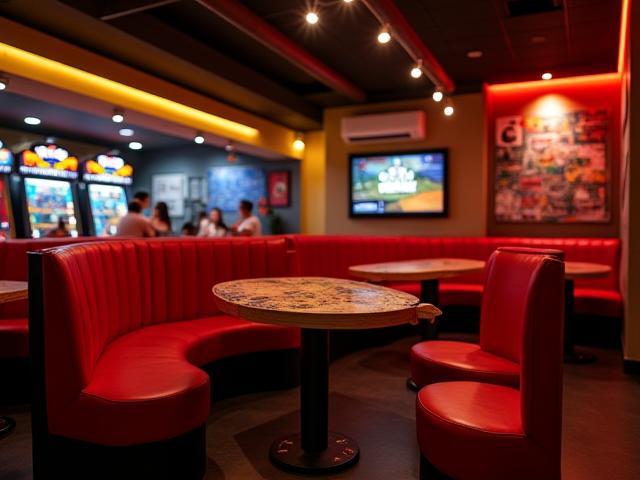 Zona de mesas para jugar en la tienda Juegos de Mesa MX